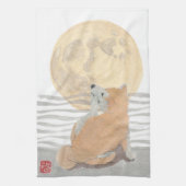 Shiba Inu, Super Moon Theedoek (Verticaal)