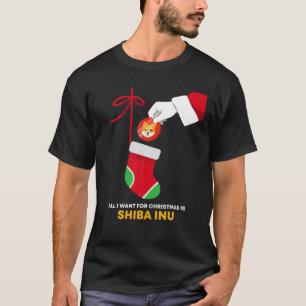 Shiba Inu Symbolische kerstsokken alles wat ik wil T-shirt