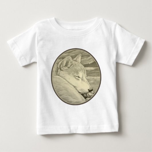 Shiba Inu T-shirt Art Baby's Hondenliefhebber Shir (Voorkant)