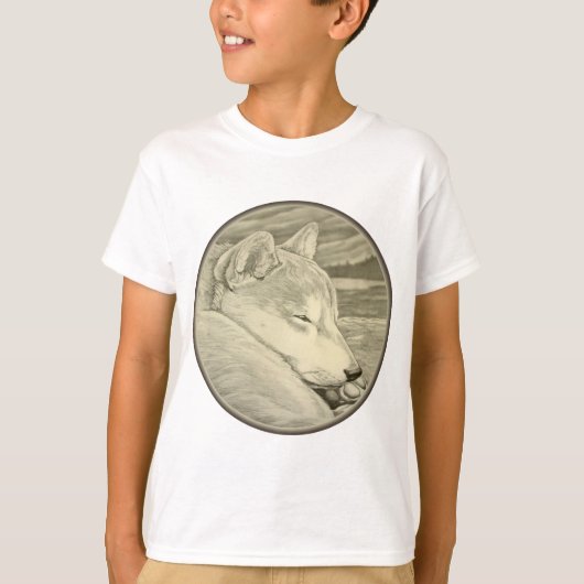 Shiba Inu T-shirt Art Kind Hondenliefhebber Shirte (Voorkant)