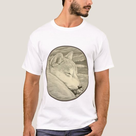 Shiba Inu T-shirts Art Mannen Shirt Dog Art Shirte (Voorkant)