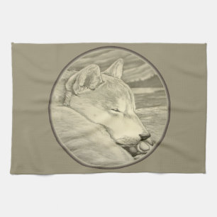 Shiba Inu Towel Hondenliefhebber Art Tea Towels &  Theedoek