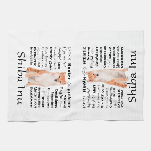 Shiba Inu Traits Kitchen Towel Theedoek (Horizontaal)