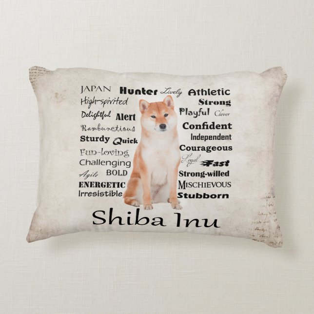 Shiba Inu Traits Pillow Decoratief Kussen (Achterkant)