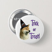 Shiba Inu Trick Ronde Button 5,7 Cm (Voorkant /achterkant)