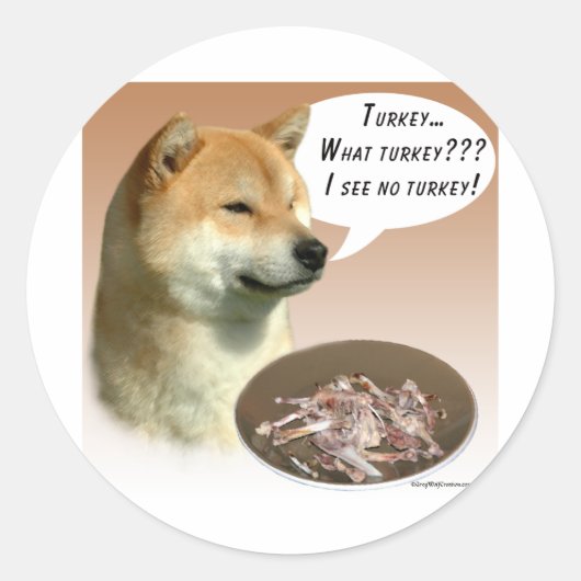 Shiba Inu Turkije Ronde Sticker (Voorkant)