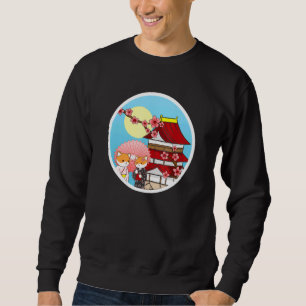 Shiba Inu Uni Dog Castle Temple Kimono Flower Sun Trui