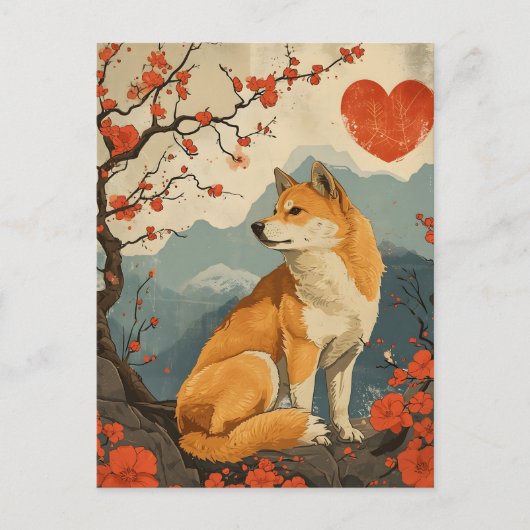 Shiba Inu  Valentijnsdag Briefkaart (Voorkant)