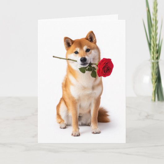 Shiba Inu Valentijnsdag – Stille Toewijding Kaart (Voorkant)