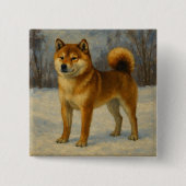 Shiba Inu Vierkante Button 5,1 Cm (Voorkant)