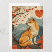 Shiba Inu Vintage Valentijnsdag  Feestdagenkaart (Voorkant / Achterkant)