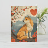 Shiba Inu Vintage Valentijnsdag  Feestdagenkaart (Staand voorkant)