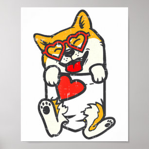 Shiba Inu Voeten Zak Hart Valentijnsdag Akita I Poster