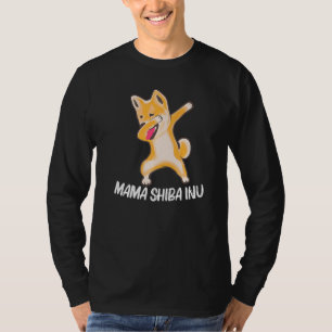 Shiba Inu voor Vrouwen Moeder Dabbing Japans Akita T-shirt