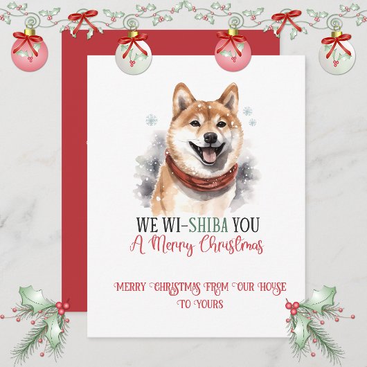 Shiba Inu Whimsical Christmas | Feestdagenkaart