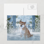 Shiba Inu Winter Briefkaart (Voorkant / Achterkant)