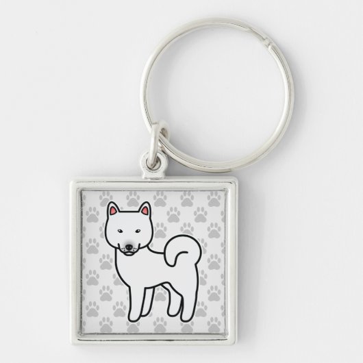 Shiba Inu Wit Sleutelhanger (Voorkant)