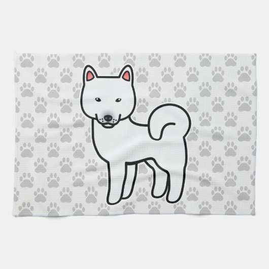 Shiba Inu Wit Theedoek (Horizontaal)