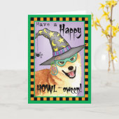 Shiba Inu Witch Kaart (Gele Bloem)