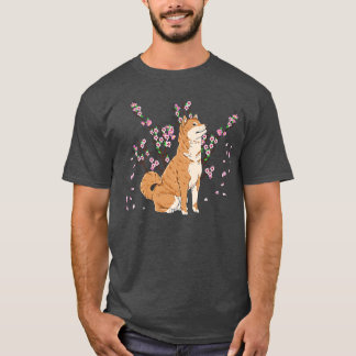 Shiba Inu with Beautiful Sakura Cherry Blossoms T-shirt