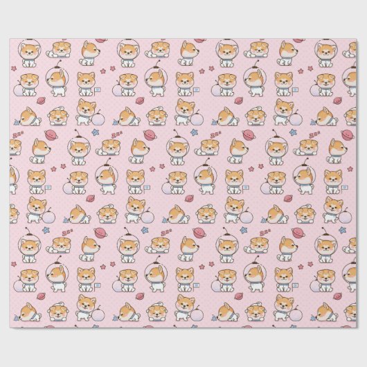 Shiba Inu Wrapping Paper Cadeaupapier (Vlak)