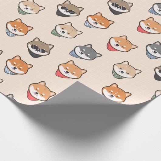 Shiba Inu Wrapping Paper Cadeaupapier (Hoek)