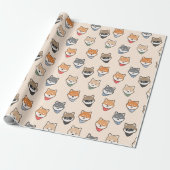 Shiba Inu Wrapping Paper Cadeaupapier (Uitgerold)