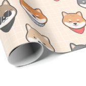 Shiba Inu Wrapping Paper Cadeaupapier (Rol Hoek)