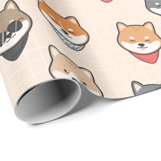 Shiba Inu Wrapping Paper Cadeaupapier (Rol Hoek)
