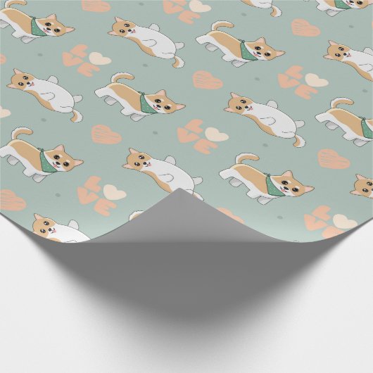 Shiba Inu Wrapping Paper Cadeaupapier (Hoek)