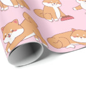 Shiba Inu Wrapping Paper Cadeaupapier (Rol Hoek)