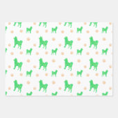 Shiba Inu Wrapping Paper - Minimal Green Gift  (Voorkant)
