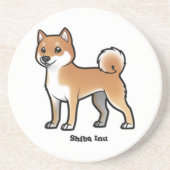 shiba inu zandsteen onderzetter (Voorkant)