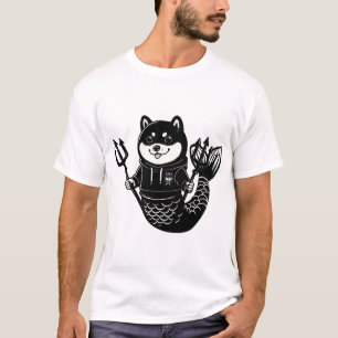 Shiba Inu Zeemeermin met Drietand T-shirt