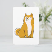 Shiba Inu zittende cartoon Kaart (Staand voorkant)