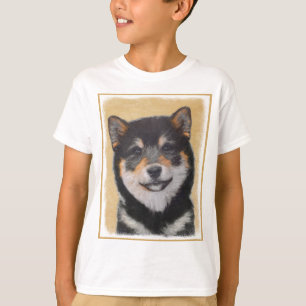Shiba Inu (Zwart en Lichtbruin) Schilderij - Hond T-shirt