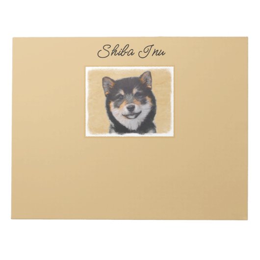 Shiba Inu (zwart en tan) schilderen - Hefkunstlapt Notitieblok (Voorkant)