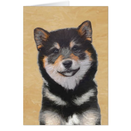 Shiba Inu (zwart en tan) schilderen - hond Art (Voorkant)
