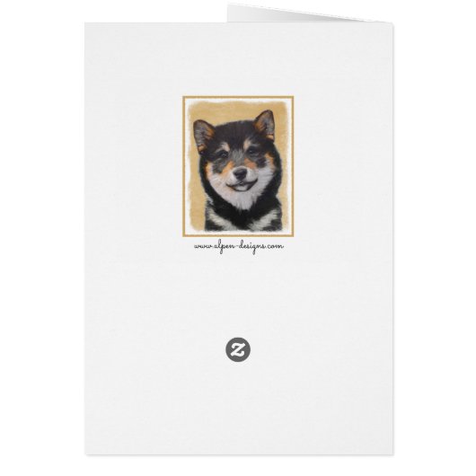 Shiba Inu (zwart en tan) schilderen - hond Art (Achterkant)