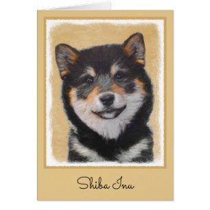 Shiba Inu (zwart en tan) schilderen - hond Art