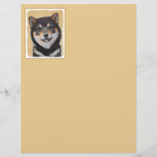 Shiba Inu (zwart en tan) schilderen - hond Art