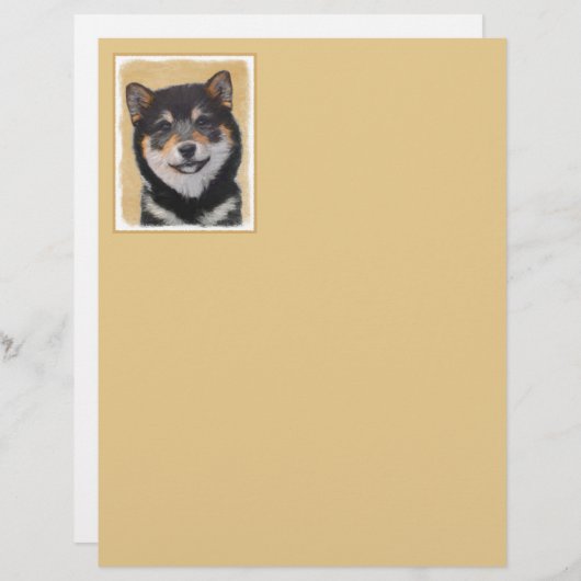 Shiba Inu (zwart en tan) schilderen - hond Art (Voorkant / Achterkant)
