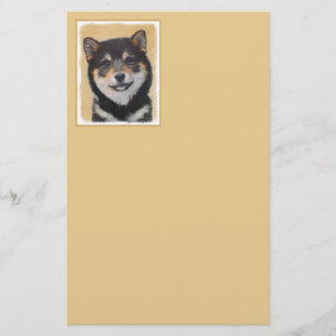 Shiba Inu (zwart en tan) schilderen - hond Art Briefpapier
