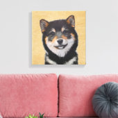 Shiba Inu (zwart en tan) schilderen - hond Art Canvas Afdruk (Insitu (Woonkamer))