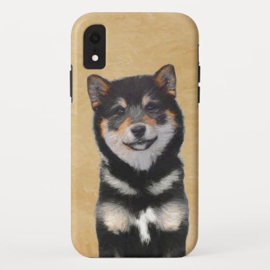 Shiba Inu (zwart en tan) schilderen - hond Art Case-Mate iPhone Case (Achterkant)