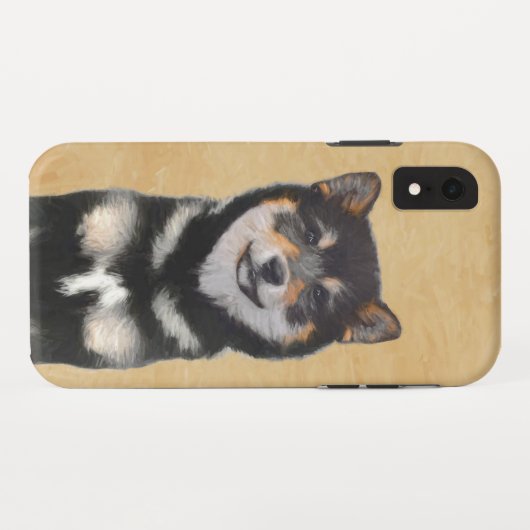 Shiba Inu (zwart en tan) schilderen - hond Art Case-Mate iPhone Case (Achterkant (horizontaal))