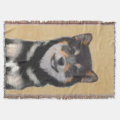 Shiba Inu (zwart en tan) schilderen - hond Art Deken (Voorkant)