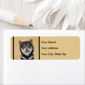 Shiba Inu (zwart en tan) schilderen - hond Art Etiket (Insitu)