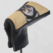Shiba Inu (zwart en tan) schilderen - hond Art Golfheadcover (3/4 voorkant)