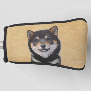 Shiba Inu (zwart en tan) schilderen - hond Art Golfheadcover